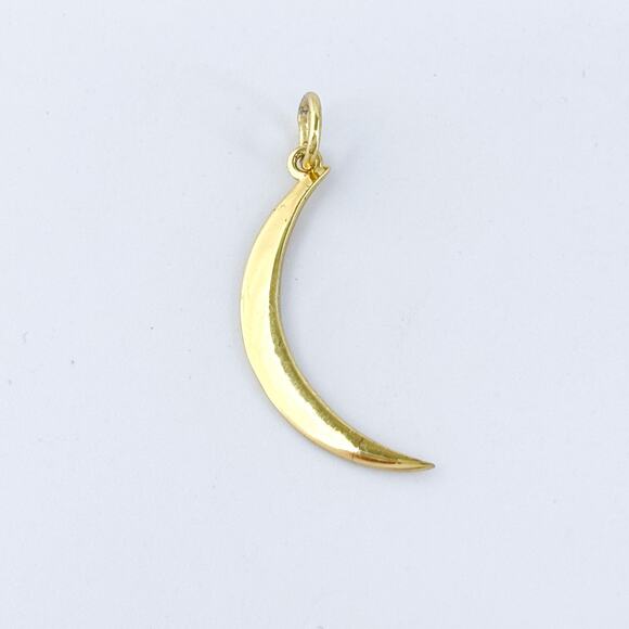 Vintage Footnotes Sterling Silver 925 Gold-tone Crescent Moon Pendant - Picture 2 of 10
